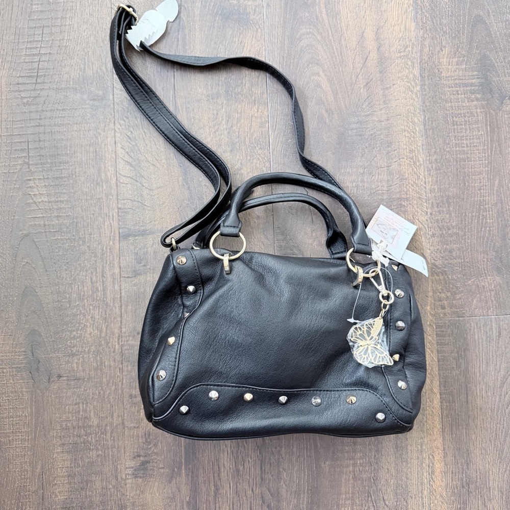 NWT Jessica Simpson Sarina Studded Satchel | Black - Picture 3 of 9
